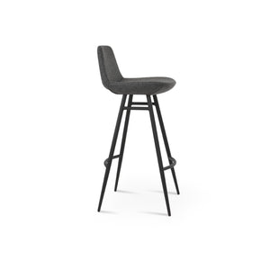 Soho Concept Pera Galata Barstools & Counterstools - Stylish Wool Fabric, 10-year Guarantee, Sturdy Metal Base Black,Dark Grey Steel Tubular Legs Soho-concept-dining-chair-07062