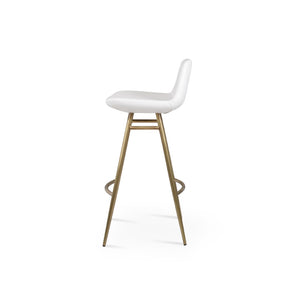 Soho Concept Pera Galata Barstools & Counterstools - Stylish Leatherette Seating With Brass Accents, 2-year Warranty Brass,White Steel Tubular Legs Soho-concept-dining-chair-09421