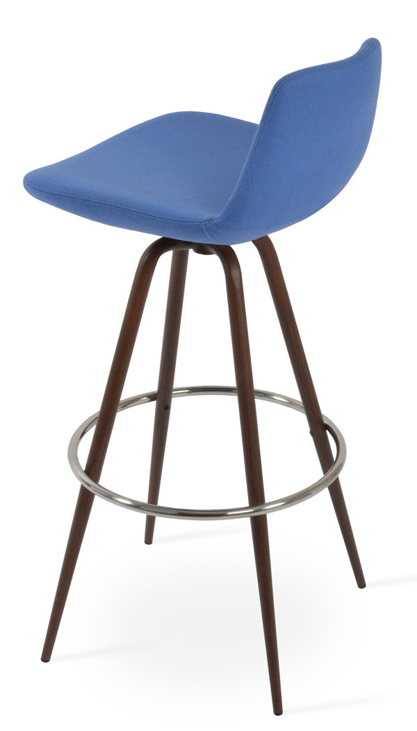 Soho Concept Pera Max Barstools & Counterstools - Stylish Swivel Design, Durable Camira Fabric, 10-year Warranty Walnut Steel Tubular Legs Black ,S.Steel ,Walnut Finish Soho-concept-dining-chair-09485