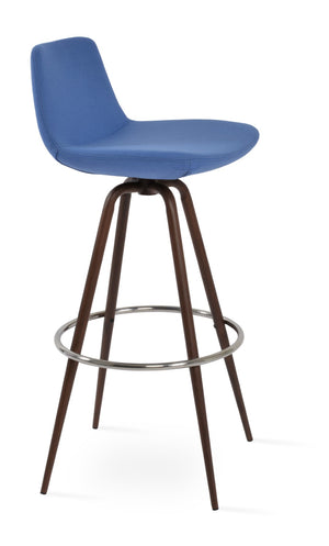 Soho Concept Pera Max Barstools & Counterstools - Stylish Wool Fabric, Durable Steel Legs, 10-year Guarantee! Walnut Steel Tubular Legs Black ,S.Steel ,Walnut Finish Soho-concept-dining-chair-09478