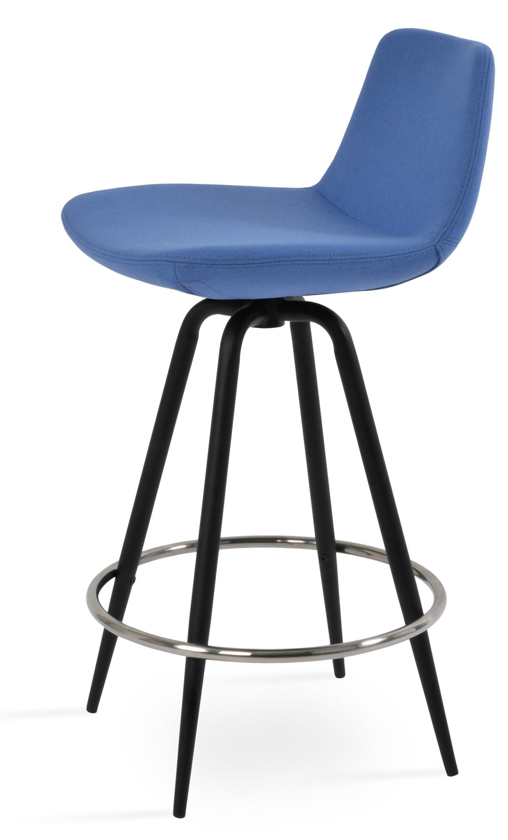 Soho Concept Pera Max Barstools & Counterstools - Stylish Wool Fabric, Durable Steel Legs, 10-year Guarantee! Black Steel Tubular Legs Black ,S.Steel ,Walnut Finish Soho-concept-dining-chair-09480