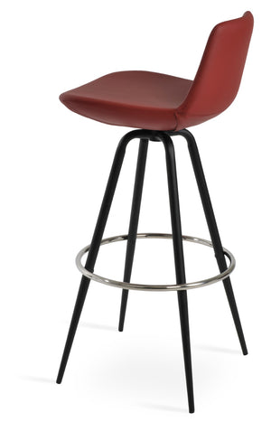 Soho Concept Pera Max Swivel Barstools & Counterstools - Stylish Leatherette, 2-year Guarantee, Limited Stock! Black,Red Steel Tubular Legs Black ,S.Steel ,Walnut Finish Soho-concept-dining-chair-09482
