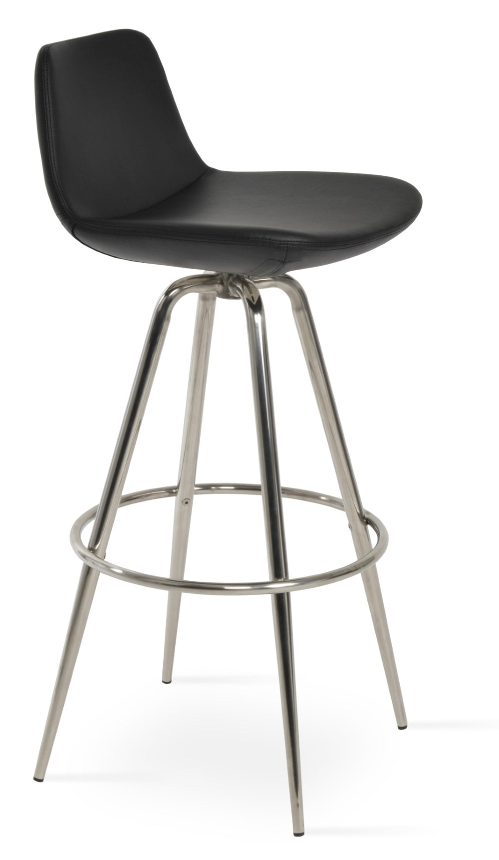 Soho Concept Pera Max Swivel Barstools & Counterstools - Stylish Leatherette, 2-year Guarantee, Limited Stock! Black Steel Tubular Legs Black ,S.Steel ,Walnut Finish Soho-concept-dining-chair-07077