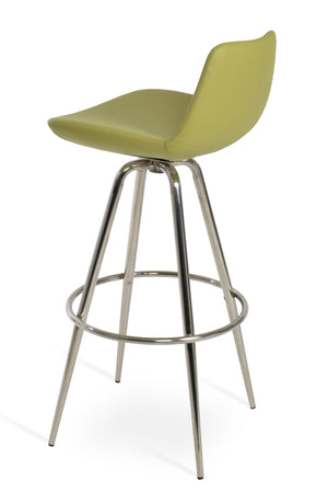 Soho Concept Pera Max Swivel Barstools & Counterstools - Stylish Leatherette, 2-year Guarantee, Limited Stock! Green Steel Tubular Legs Black ,S.Steel ,Walnut Finish Soho-concept-dining-chair-09484