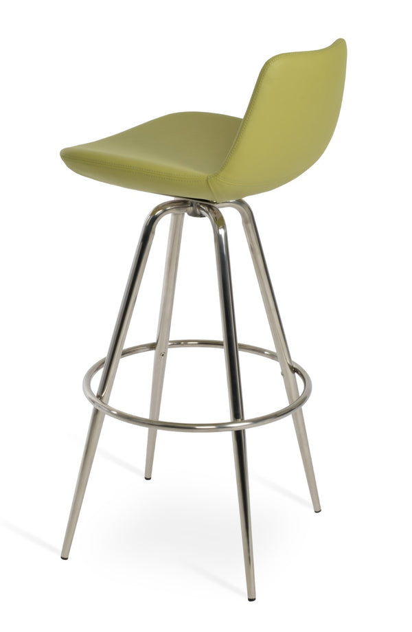 Soho Concept Pera Max Swivel Barstools & Counterstools - Stylish Leatherette, 2-year Guarantee, Limited Stock! Green Steel Tubular Legs Black ,S.Steel ,Walnut Finish Soho-concept-dining-chair-09484