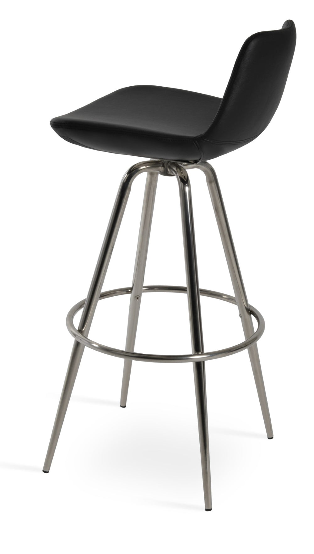 Soho Concept Pera Max Swivel Barstools & Counterstools - Stylish Leatherette, 2-year Guarantee, Limited Stock! Black Steel Tubular Legs Black ,S.Steel ,Walnut Finish Soho-concept-dining-chair-07077