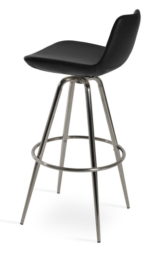 Soho Concept Pera Max Swivel Barstools & Counterstools - Stylish Leatherette, 2-year Guarantee, Limited Stock! Black Steel Tubular Legs Black ,S.Steel ,Walnut Finish Soho-concept-dining-chair-09483