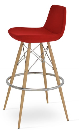 Soho Concept Pera Mw Barstools & Counterstools - Stylish Ergonomic Design, Durable Wool Fabric, 10-year Guarantee Natural,Red  Soho-concept-dining-chair-09488