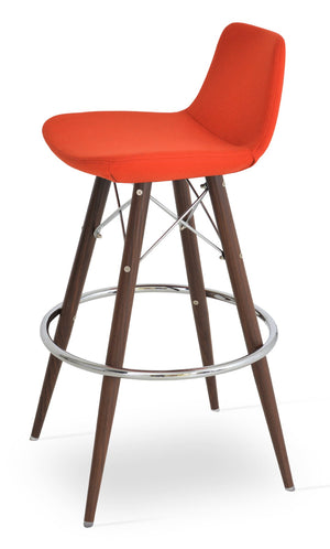 Soho Concept Pera Mw Barstools & Counterstools - Stylish Ergonomic Design, Durable Wool Fabric, 10-year Guarantee Walnut,Orange  Soho-concept-dining-chair-09489