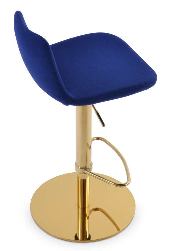 Soho Concept Pera Adjustable Barstools & Counterstools In Camira Blazer Wool With 10-year Guarantee & Style Gold,Blue  Soho-concept-dining-chair-09504