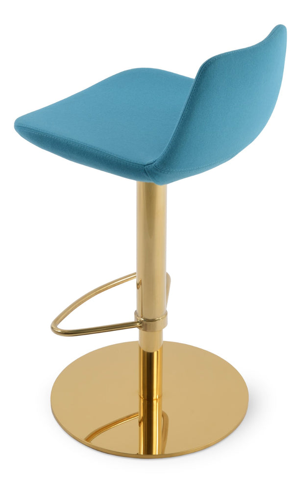 Soho Concept Pera Adjustable Barstools & Counterstools In Camira Blazer Wool With 10-year Guarantee & Style Gold,Turquoise  Soho-concept-dining-chair-09503