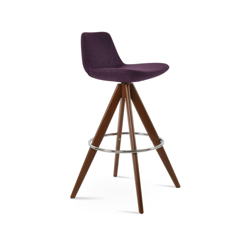 Soho Concept Pera Pyramid-mw Swivel Bar & Counter Stools In Premium Wool Fabric - Custom Finish Options Available! Walnut  Soho-concept-dining-chair-09543