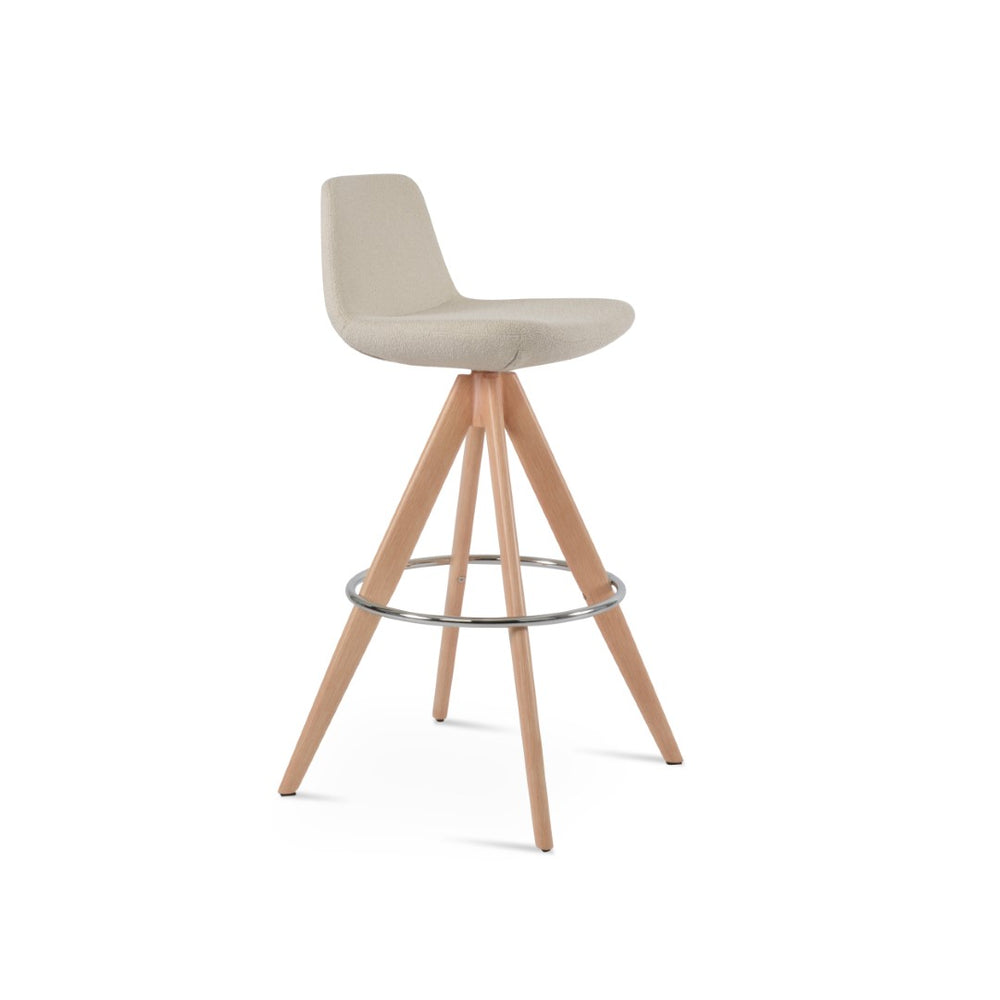 Soho Concept Pera Pyramid-mw Swivel Bar & Counter Stools - Stylish Fabrics, Multiple Finishes, 10 Year Warranty! Natural,White  Soho-concept-dining-chair-09541