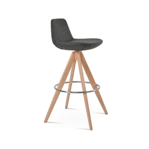 Soho Concept Pera Pyramid-mw Swivel Bar & Counter Stools In Premium Wool Fabric - Custom Finish Options Available! Natural,Dark Grey  Soho-concept-dining-chair-09540