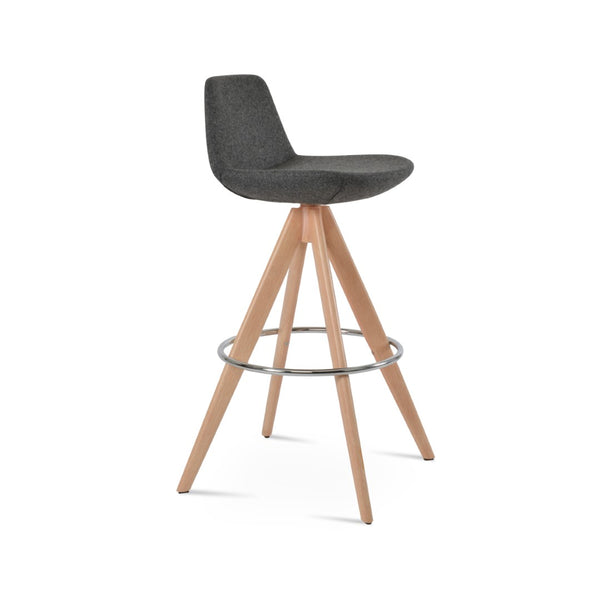Soho Concept Pera Pyramid-mw Swivel Bar & Counter Stools In Premium Wool Fabric - Custom Finish Options Available! Natural,Dark Grey  Soho-concept-dining-chair-09540