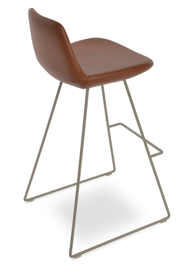 Soho Concept Pera Wire Barstools & Counterstools - Stylish Leatherette Options, 2-year Warranty, Limited Stock! Cinnamon  Soho-concept-dining-chair-09544