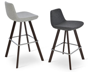 Soho Concept Pera Stylish Barstools & Counterstools, Solid Wood With Premium Upholstery, 10-year Warranty! Walnut,Silver  Soho-concept-dining-chair-09579