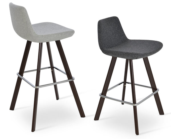 Soho Concept Pera Stylish Barstools & Counterstools, Solid Wood With Premium Upholstery, 10-year Warranty! Walnut,Silver  Soho-concept-dining-chair-09579