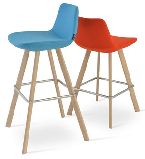 Soho Concept Pera Stylish Barstools & Counterstools, Solid Wood With Premium Upholstery, 10-year Warranty! Natural,Turquoise,Orange  Soho-concept-dining-chair-09576