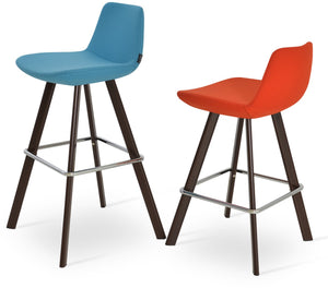 Soho Concept Pera Barstools & Counterstools - Stylish Solid Wood With Camira Era Fabric & 10-year Guarantee Walnut,Orange  Soho-concept-dining-chair-09550