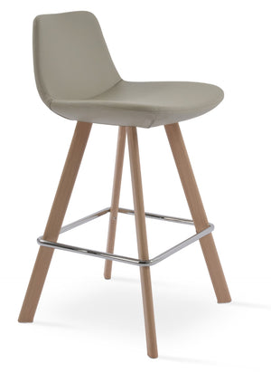 Soho Concept Pera Hb. Wood Bar & Counter Stools - Elegant Leatherette Seats, Solid Wood, 2-year Guarantee, 350 Lbs Natural,Light Grey  Soho-concept-dining-chair-09566