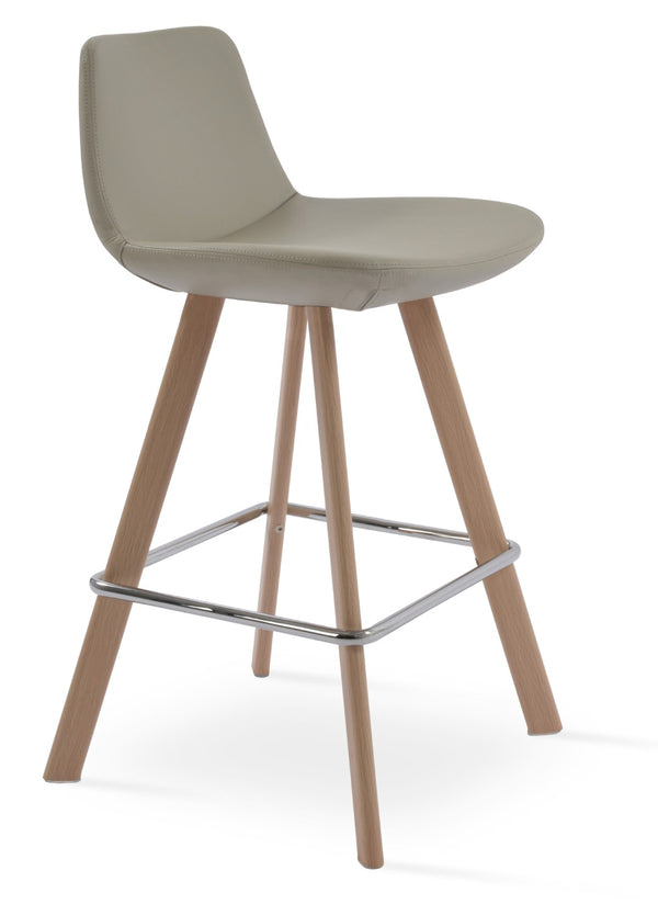 Soho Concept Pera Hb. Wood Bar & Counter Stools - Elegant Leatherette Seats, Solid Wood, 2-year Guarantee, 350 Lbs Natural,Light Grey  Soho-concept-dining-chair-09566