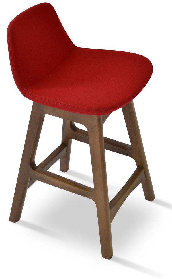 Soho Concept Pera Wood Barstools & Counterstools – Elegant Upholstery, Solid Construction, 10-year Guarantee Options Walnut,Red  Soho-concept-dining-chair-09644