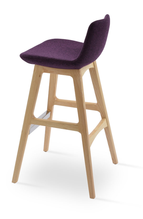 Soho Concept Pera Wood Barstools & Counterstools In Camira Era Fabric - Stylish, Durable, 10-year Guarantee! Ash  Soho-concept-dining-chair-09618