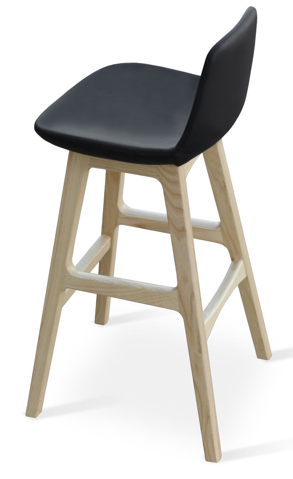 Soho Concept Pera Wood Barstools & Counterstools - Stylish Leatherette, 2-year Guarantee, Elegant Swivel Design! Ash,Black  Soho-concept-dining-chair-07094