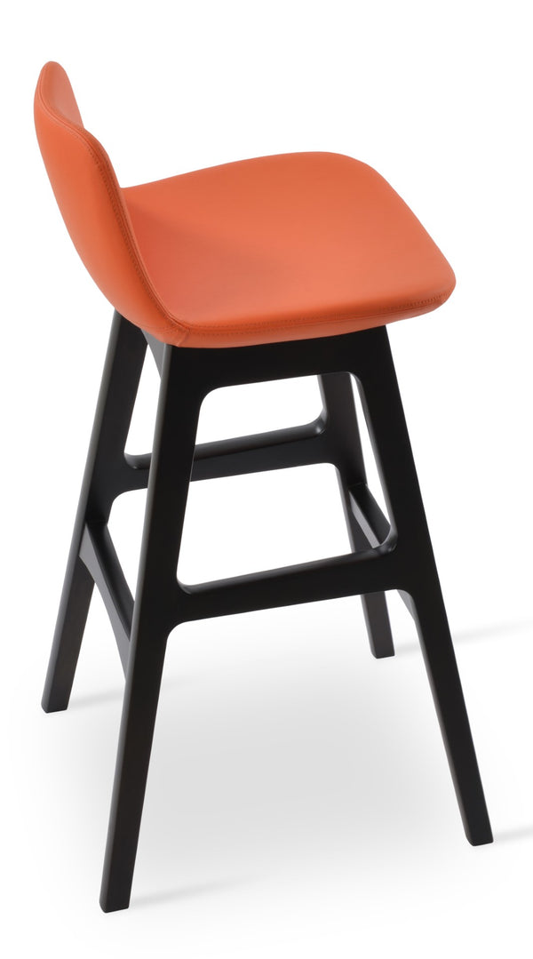 Soho Concept Pera Wood Barstools & Counterstools - Stylish Leatherette, 2-year Guarantee, Elegant Swivel Design! Orange  Soho-concept-dining-chair-09624