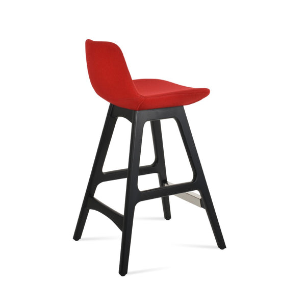 Soho Concept Pera Wood Barstools & Counterstools In Elegant Camira Blazer Wool With 10-year Guarantee & Swivel Option Red  Soho-concept-dining-chair-09600