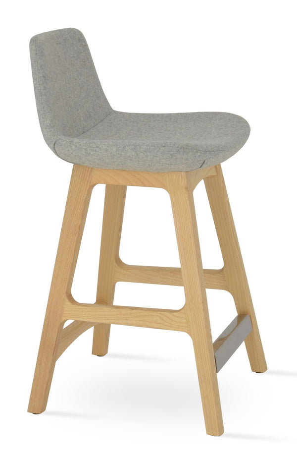 Soho Concept Pera Wood Barstools & Counterstools In Elegant Camira Blazer Wool With 10-year Guarantee & Swivel Option Silver,Ash  Soho-concept-dining-chair-07098