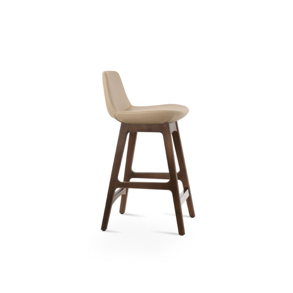 Soho Concept Pera Wood Barstools & Counterstools - Stylish Leatherette, 2-year Guarantee, Elegant Swivel Design! Walnut  Soho-concept-dining-chair-07096