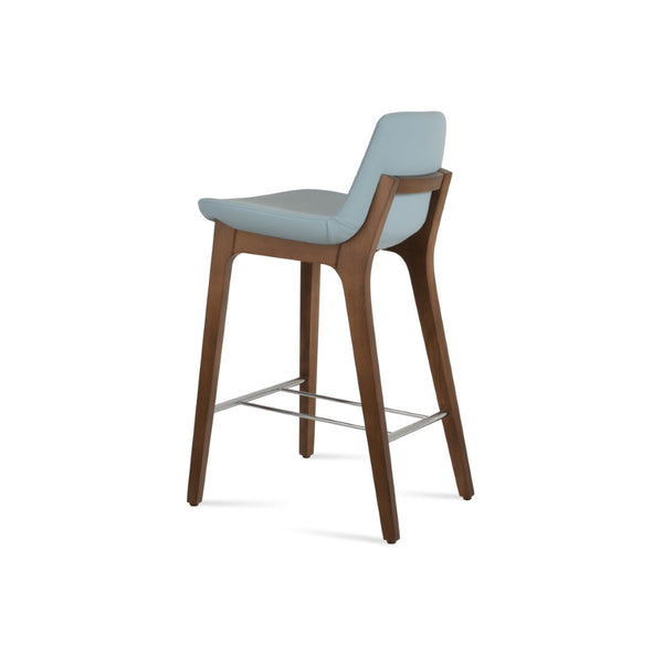 Soho Concept Pera Wood Barstools & Counterstools – Elegant Upholstery, Solid Construction, 10-year Guarantee Options Walnut,Blue  Soho-concept-dining-chair-09630