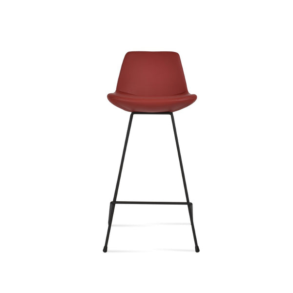 Soho Concept Pera Cat Barstools & Counterstools - Modern Wire Design, Soft Leatherette, 2-year Guarantee, Chrome Finish Black,Red  Soho-concept-dining-chair-09211