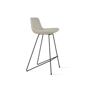Soho Concept Pera Cat Barstools & Counterstools - Modern Wire Design, Soft Leatherette, 2-year Guarantee, Chrome Finish Black,Light Grey  Soho-concept-dining-chair-09207
