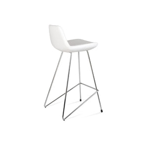 Soho Concept Pera Cat Barstools & Counterstools - Modern Wire Design, Soft Leatherette, 2-year Guarantee, Chrome Finish Chrome,White  Soho-concept-dining-chair-07000