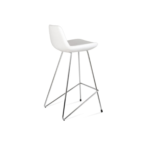 Soho Concept Pera Cat Barstools & Counterstools - Modern Wire Design, Soft Leatherette, 2-year Guarantee, Chrome Finish Chrome,White  Soho-concept-dining-chair-07000