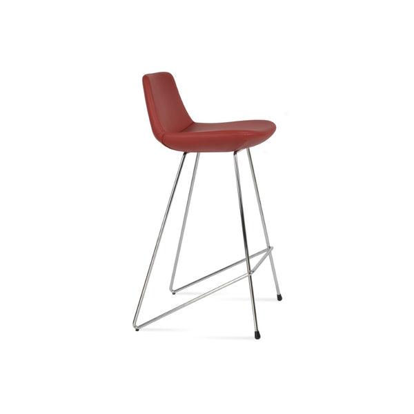 Soho Concept Pera Cat Barstools & Counterstools - Modern Wire Design, Soft Leatherette, 2-year Guarantee, Chrome Finish Chrome,Red  Soho-concept-dining-chair-09220
