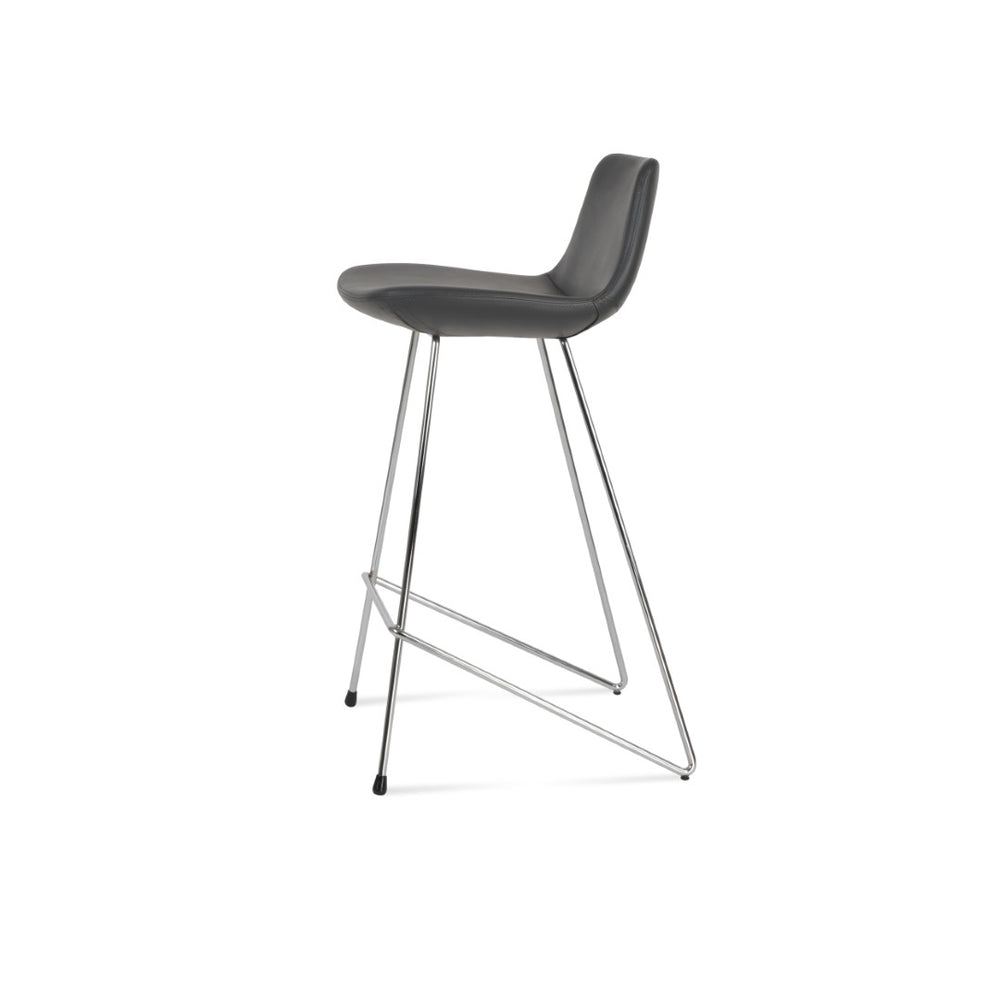 Soho Concept Pera Cat Barstools & Counterstools - Modern Wire Design, Soft Leatherette, 2-year Guarantee, Chrome Finish Grey,Chrome  Soho-concept-dining-chair-09237