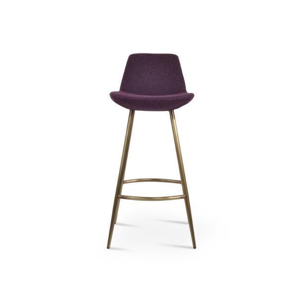 Soho Concept Pera Galata Barstools & Counterstools - Stylish Wool Fabric, 10-year Guarantee, Sturdy Metal Base Brass Steel Tubular Legs Soho-concept-dining-chair-09253