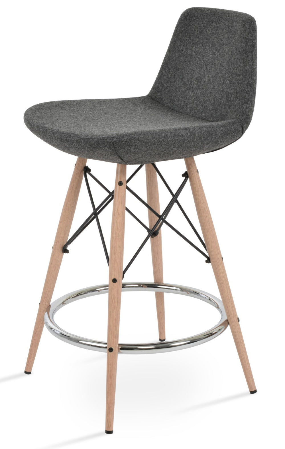 Soho Concept Pera Mw Barstools & Counterstools - Stylish Ergonomic Design, Durable Wool Fabric, 10-year Guarantee Natural,Black,Dark Grey  Soho-concept-dining-chair-09266