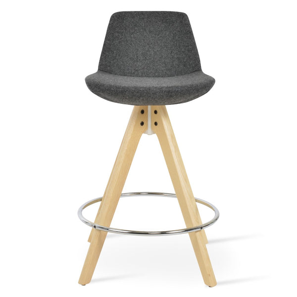 Soho Concept Pera Pyramid Barstools & Counterstools – Premium Wool Upholstery, Swivel Design & 10-year Guarantee Dark Grey  Soho-concept-dining-chair-09277