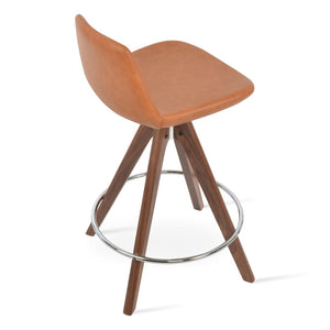 Soho Concept Pera Pyramid Barstools & Counterstools With Leatherette Upholstery - 2-year Warranty, Stylish Design Walnut  Soho-concept-dining-chair-07014