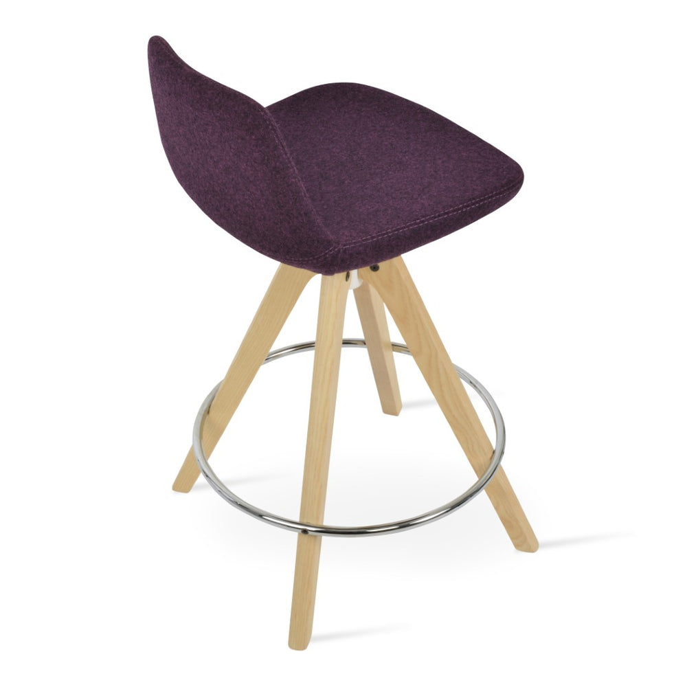 Soho Concept Pera Pyramid Barstools & Counterstools – Premium Wool Upholstery, Swivel Design & 10-year Guarantee Ash,Silver  Soho-concept-dining-chair-09275