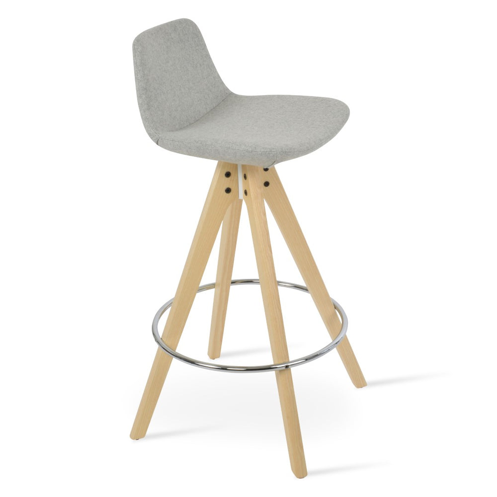 Soho Concept Pera Pyramid Barstools & Counterstools – Premium Wool Upholstery, Swivel Design & 10-year Guarantee Ash,Silver  Soho-concept-dining-chair-09275