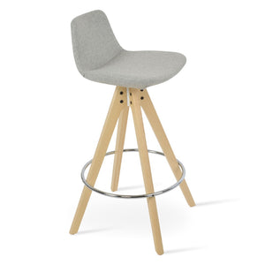 Soho Concept Pera Pyramid Barstools & Counterstools – Premium Wool Upholstery, Swivel Design & 10-year Guarantee Ash,Silver  Soho-concept-dining-chair-09275