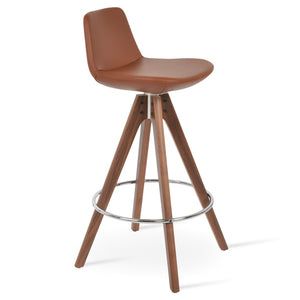 Soho Concept Pera Pyramid Swivel Barstools With Solid Wood Bases, Luxurious Fabrics & 10-year Guarantee Options Walnut  Soho-concept-dining-chair-09272
