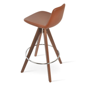 Soho Concept Pera Pyramid Swivel Barstools With Solid Wood Bases, Luxurious Fabrics & 10-year Guarantee Options Walnut  Soho-concept-dining-chair-07013