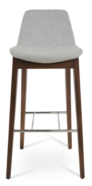 Soho Concept Pera Wood Barstools & Counterstools In Elegant Camira Blazer Wool With 10-year Guarantee & Swivel Option Walnut,Silver  Soho-concept-dining-chair-09289